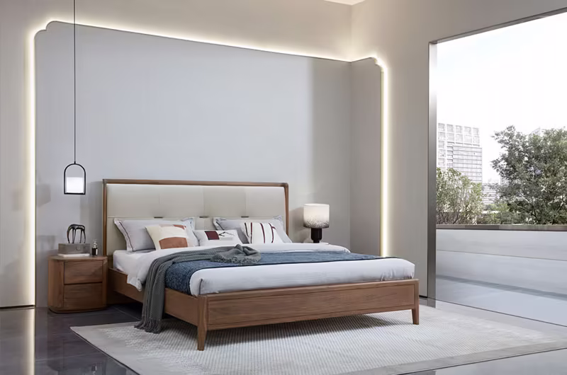 solid wood king bed