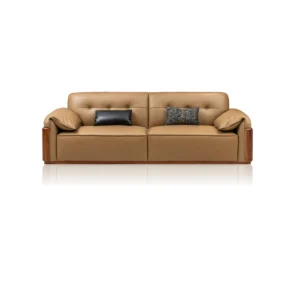 DYHwood Solid Teak Leather Sofa SF905