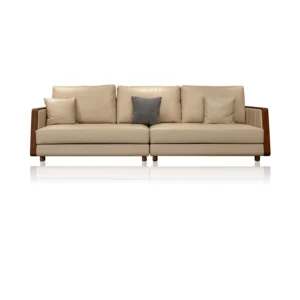 DYHwood Teak Leather Corner Sofa SF913
