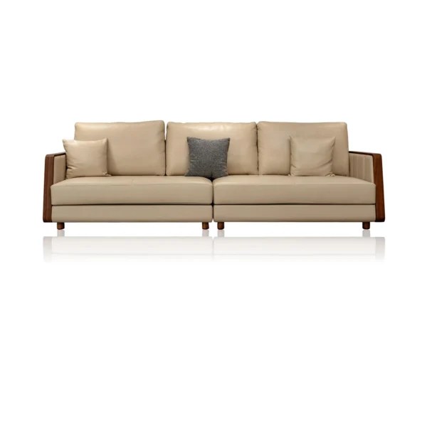 DYHwood Teak Leather Corner Sofa SF913